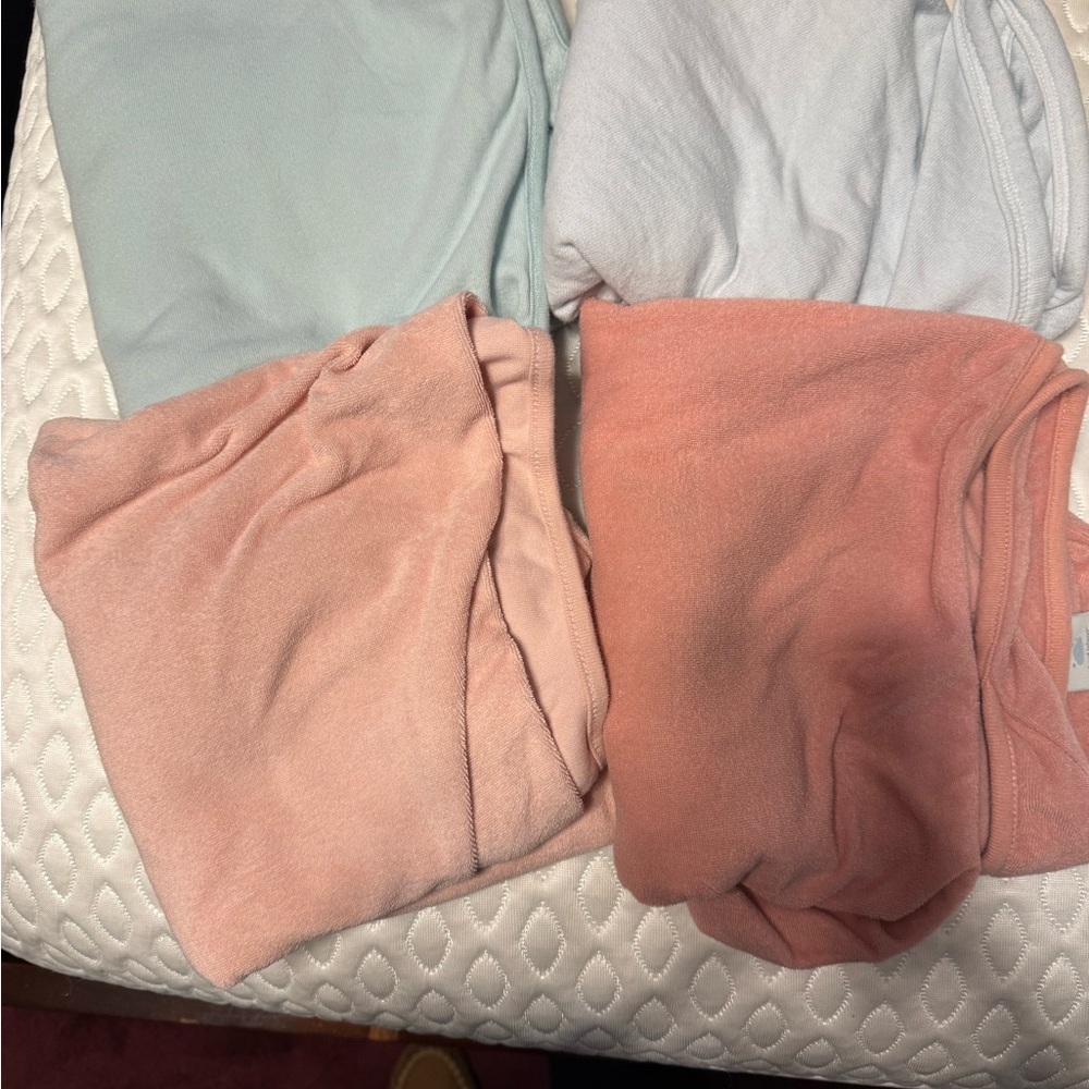 Set of Four Soft infant hooded towels in Pastel Shades